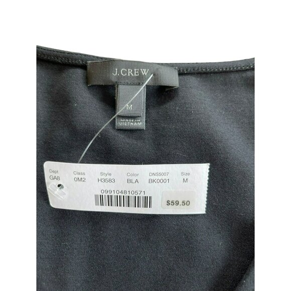 J Crew Black Velvet Top Size Medium Ruffle Bottom Women's Peplum Sleeveless NWT - Picture 3 of 4